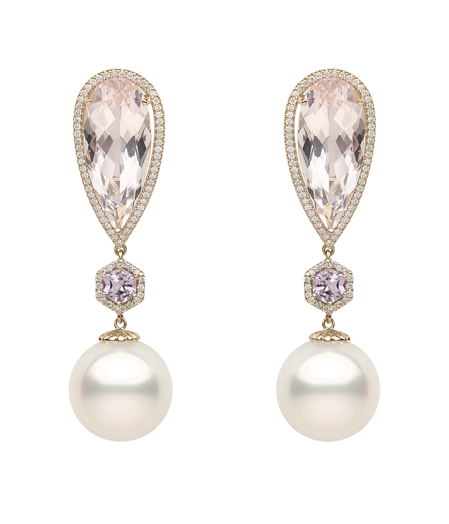 Crystal Earrings With Pearls
